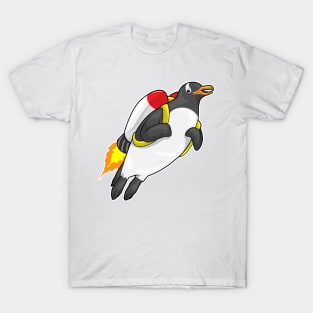 Penguin Flying Jetpack T-Shirt